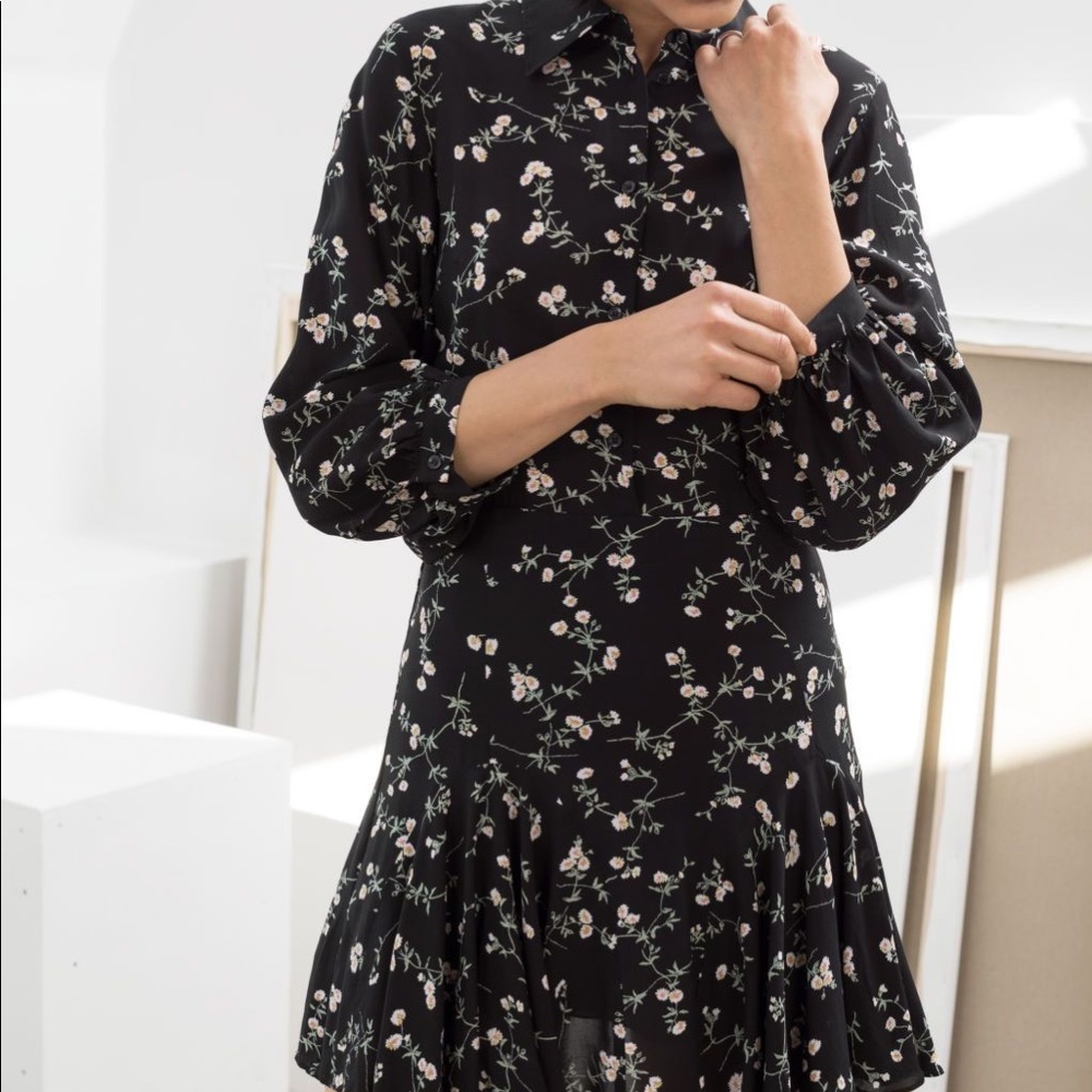 & Other Stories | Floral Button Up Mini Dress